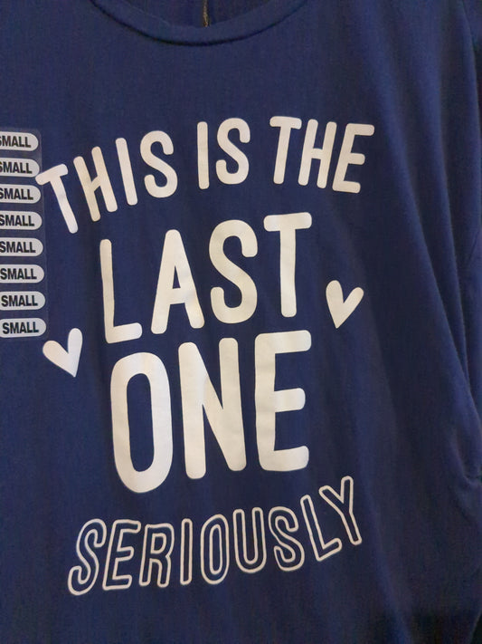 'this is the last one seriously' fitted SS graphic tee, Navy