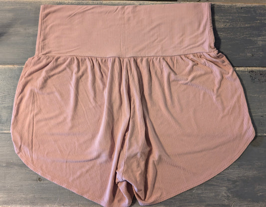 Mid panel ribbed 3.5" lounge shorts, Nude peach