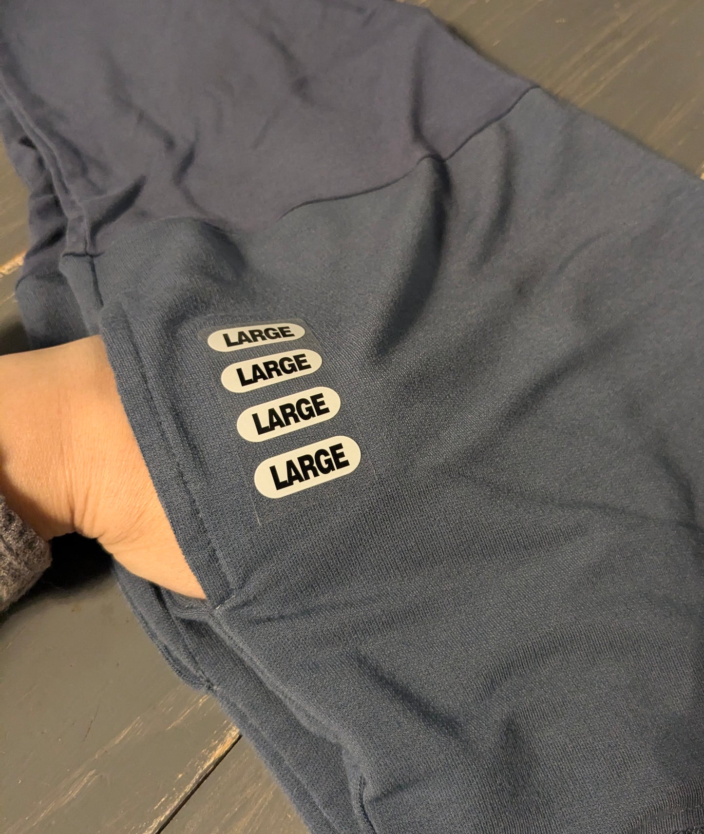 Extra cozy full panel 4.5" pocket lounge shorts, Dusty blue