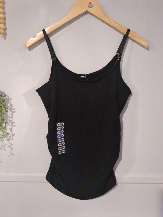 Adjustable clasp strap fitted cami, Black -NF