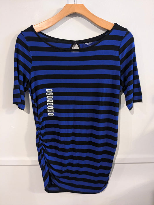 Essential rear keyhole fitted SS tee, Black stripes