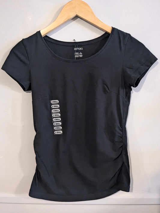 Basic fitted round neck SS tee, Black