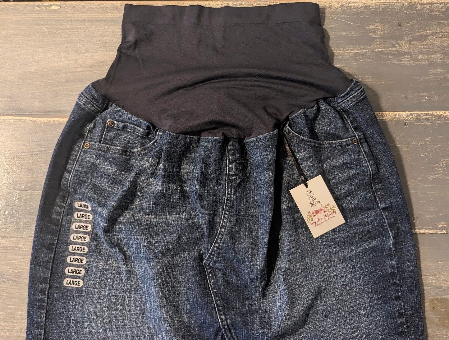 Full panel fringe hem 15" mini denim skirt w/ pockets, Medium wash