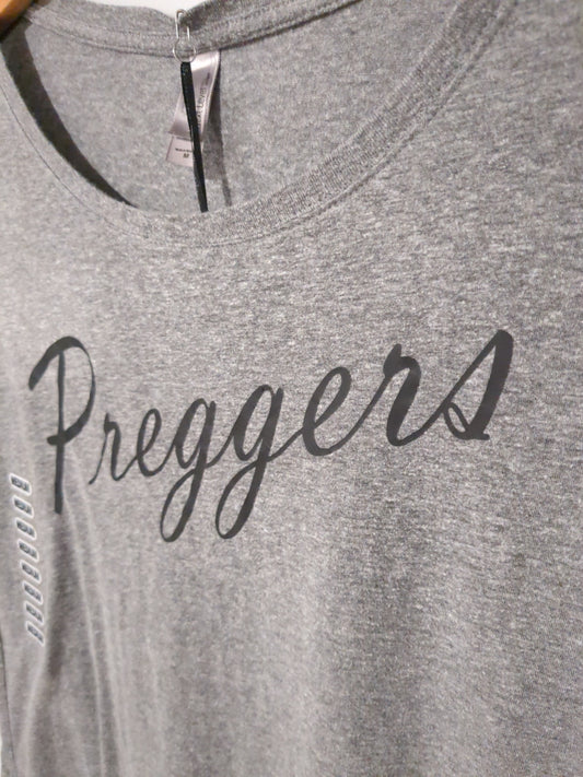 'Preggers' graphic SS tee, Grey