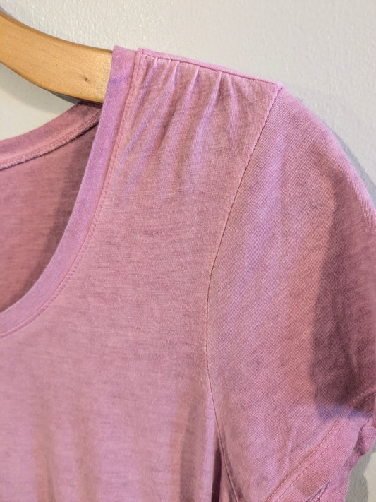 Essential fitted scoop neck SS tee, Rose