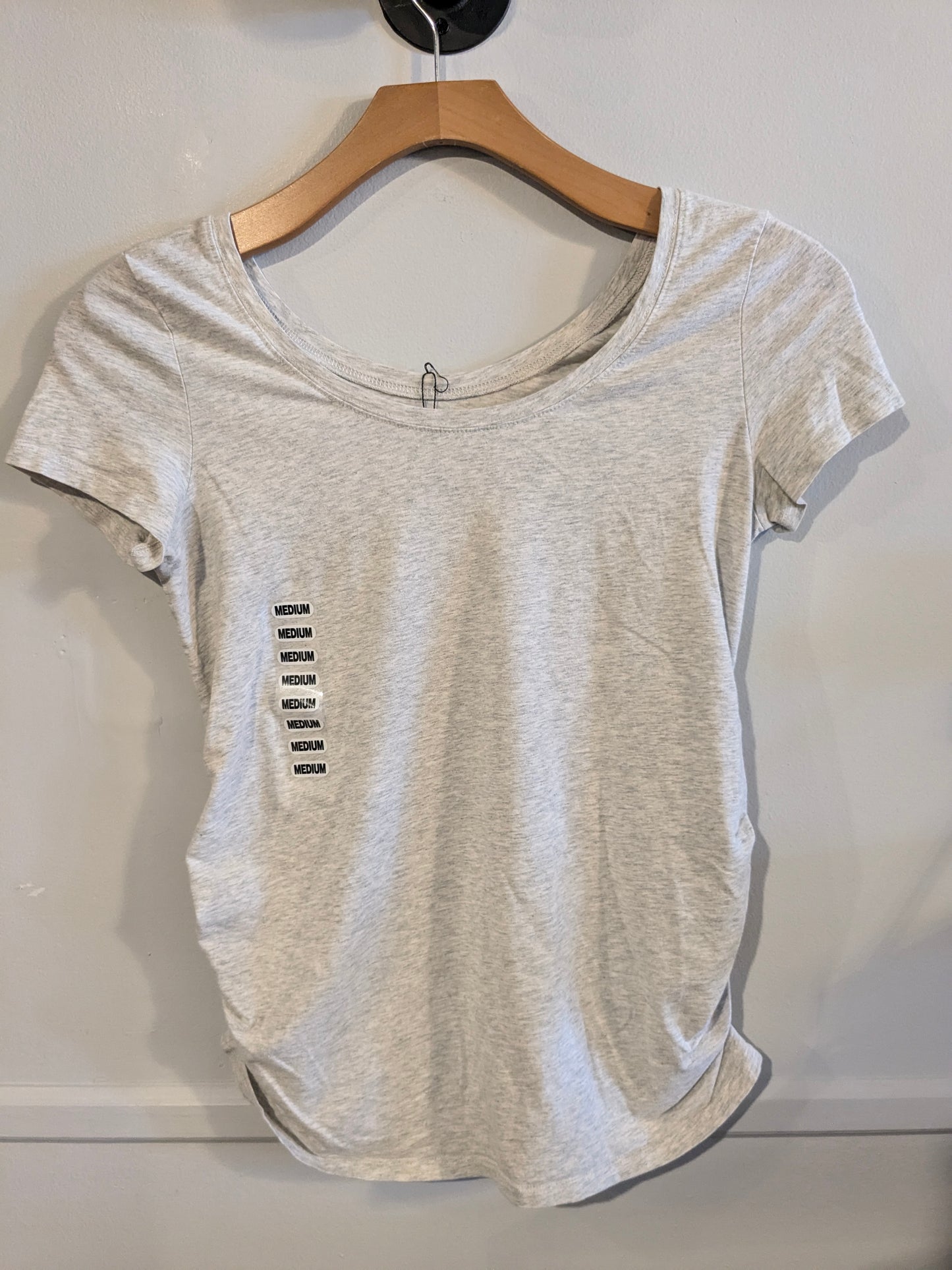 Essential fitted double scoop neck SS tee, Multi