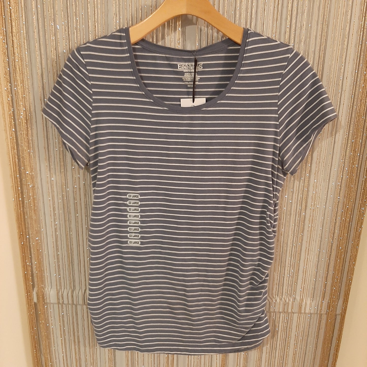 Basic fitted scoop neck SS tee, Multi