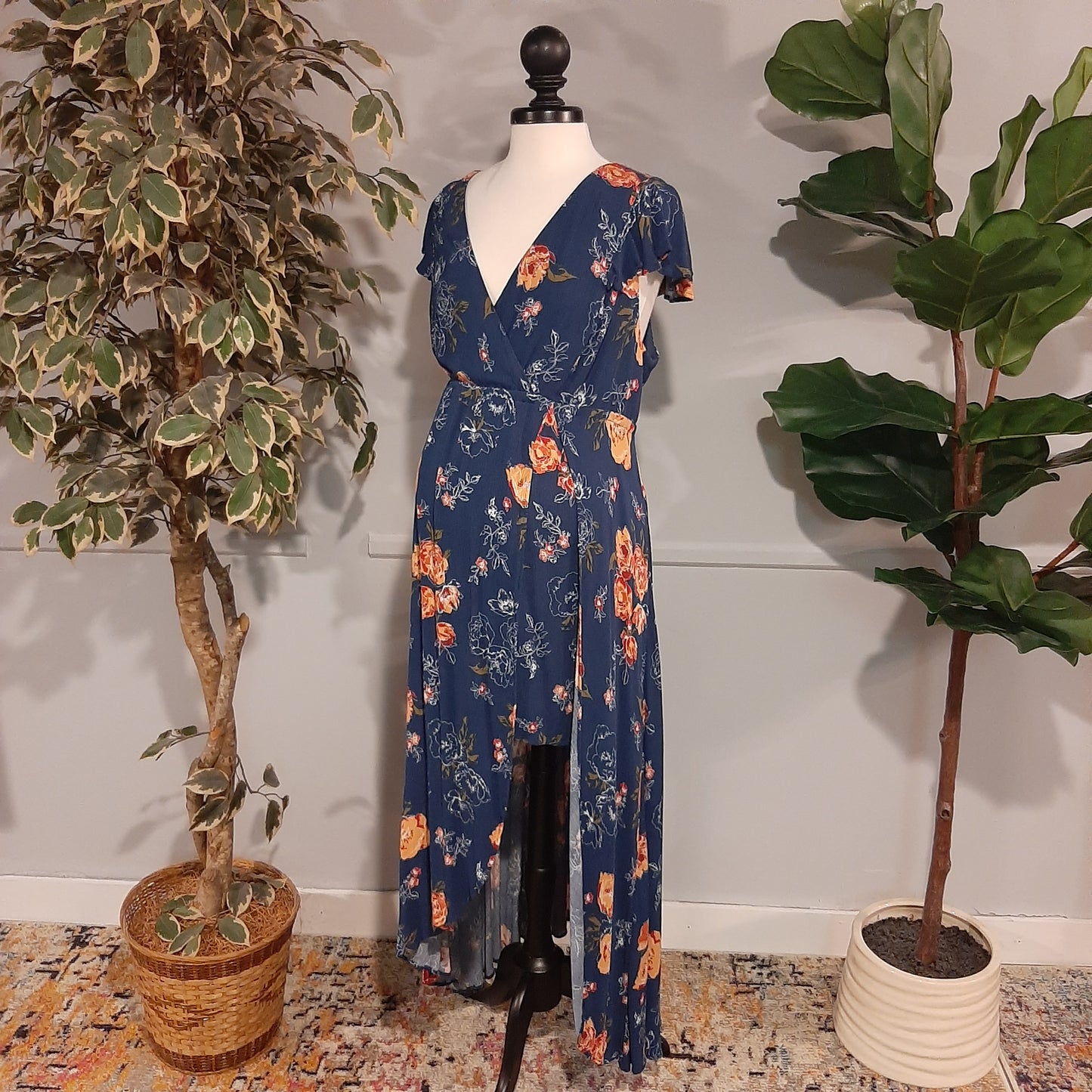 Blue Floral Romper