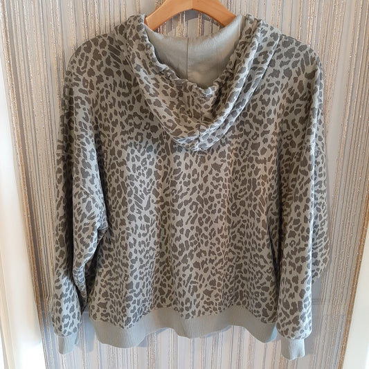 MAMA leopard quarter zip hoodie, Olive