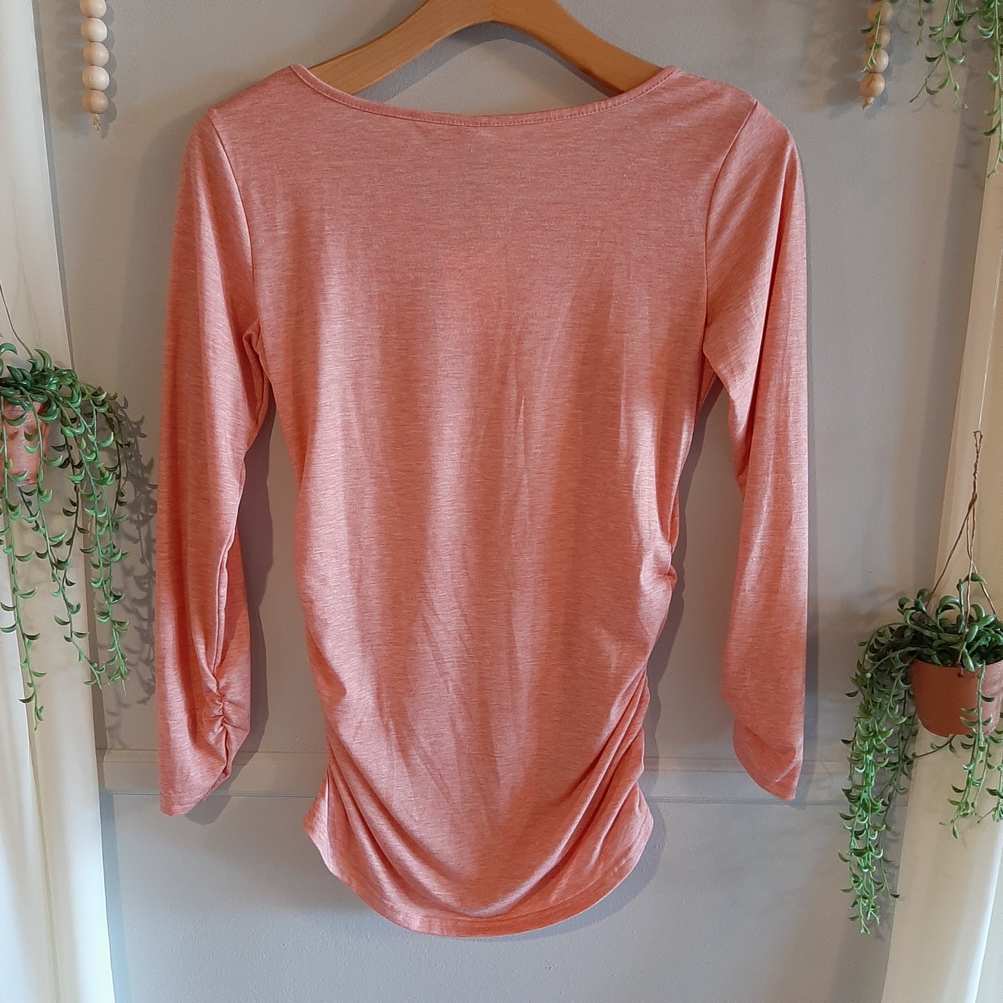 Essential fitted cinched sleeve LS top, Multi