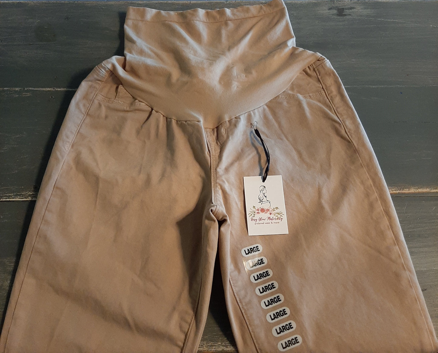 Full panel distressed 28" raw hem skinny jeans, Sand
