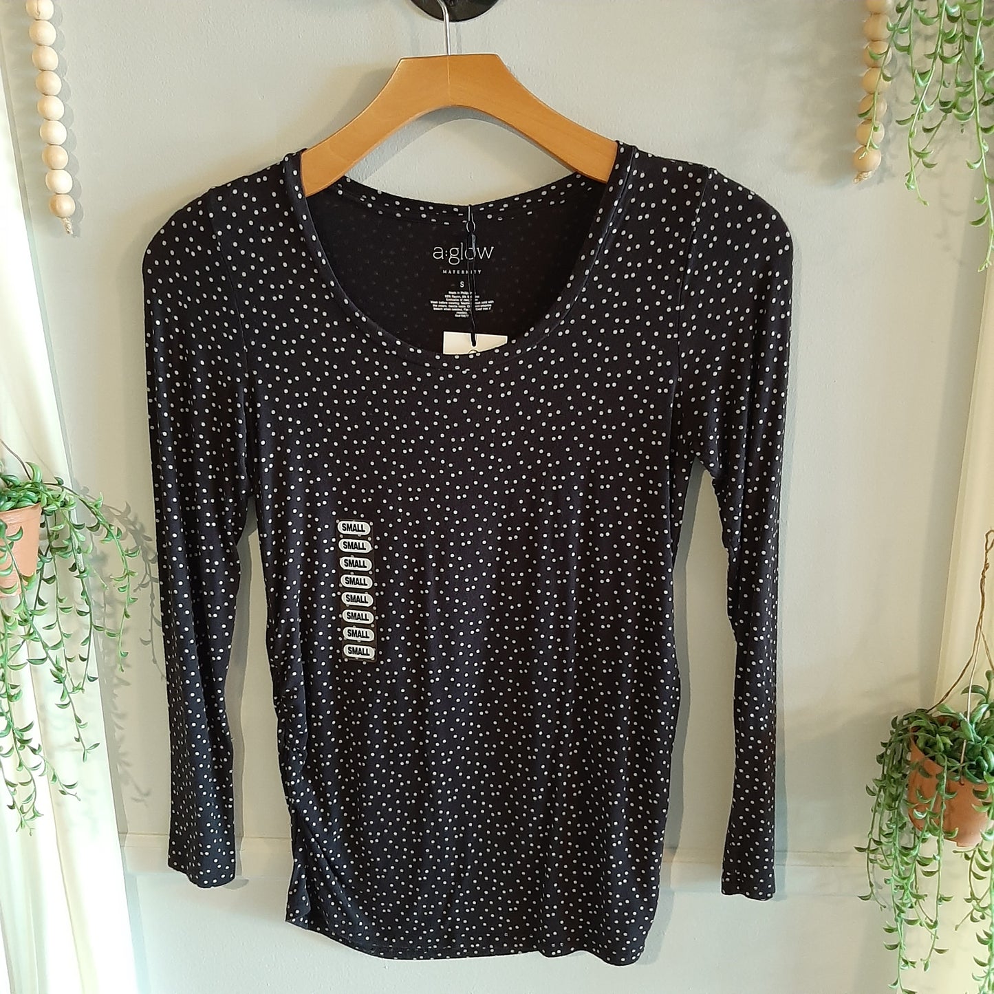 Classic fitted round neck LS tee, Multi