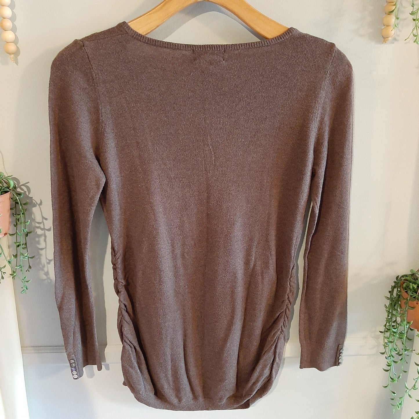 Classic fitted button LS sweater, Multi
