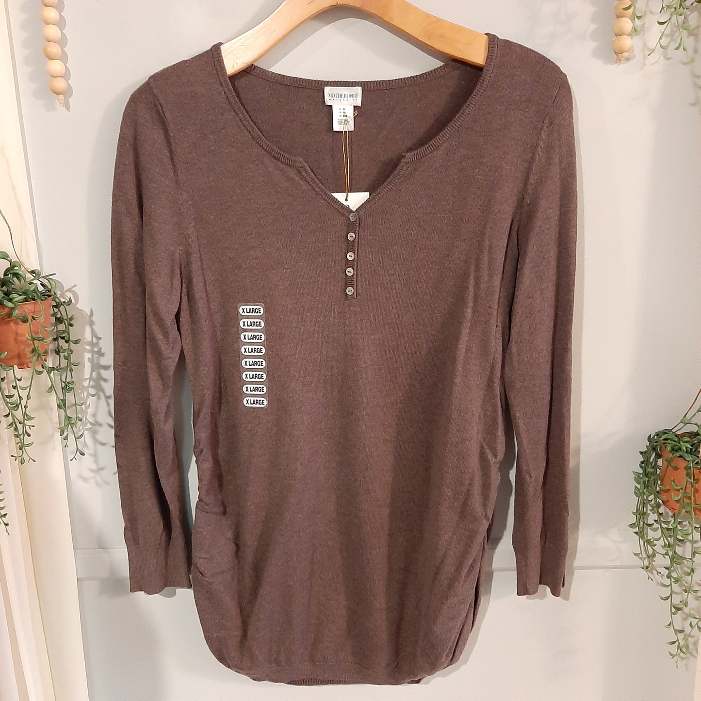 Classic fitted button LS sweater, Multi