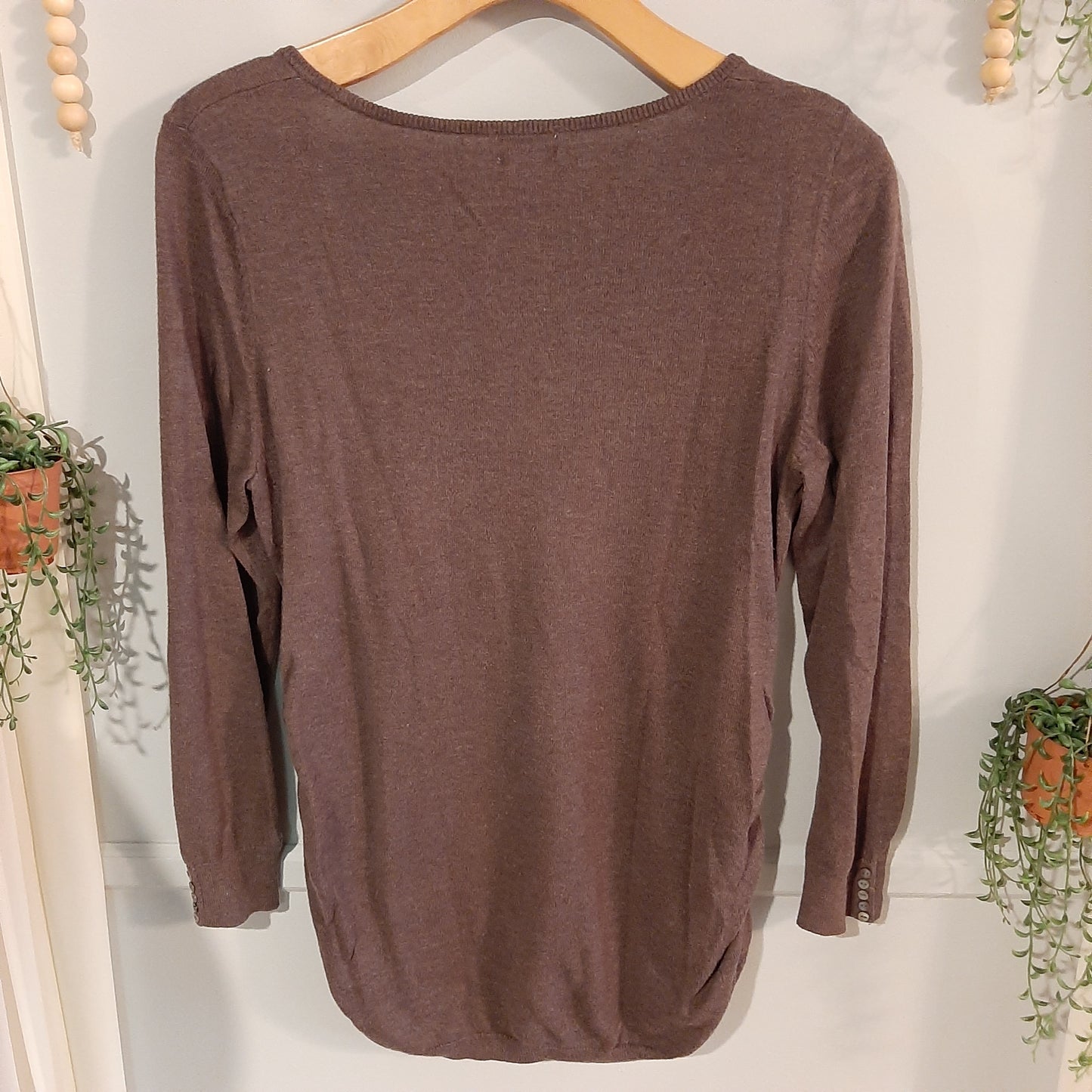 Classic fitted button LS sweater, Multi