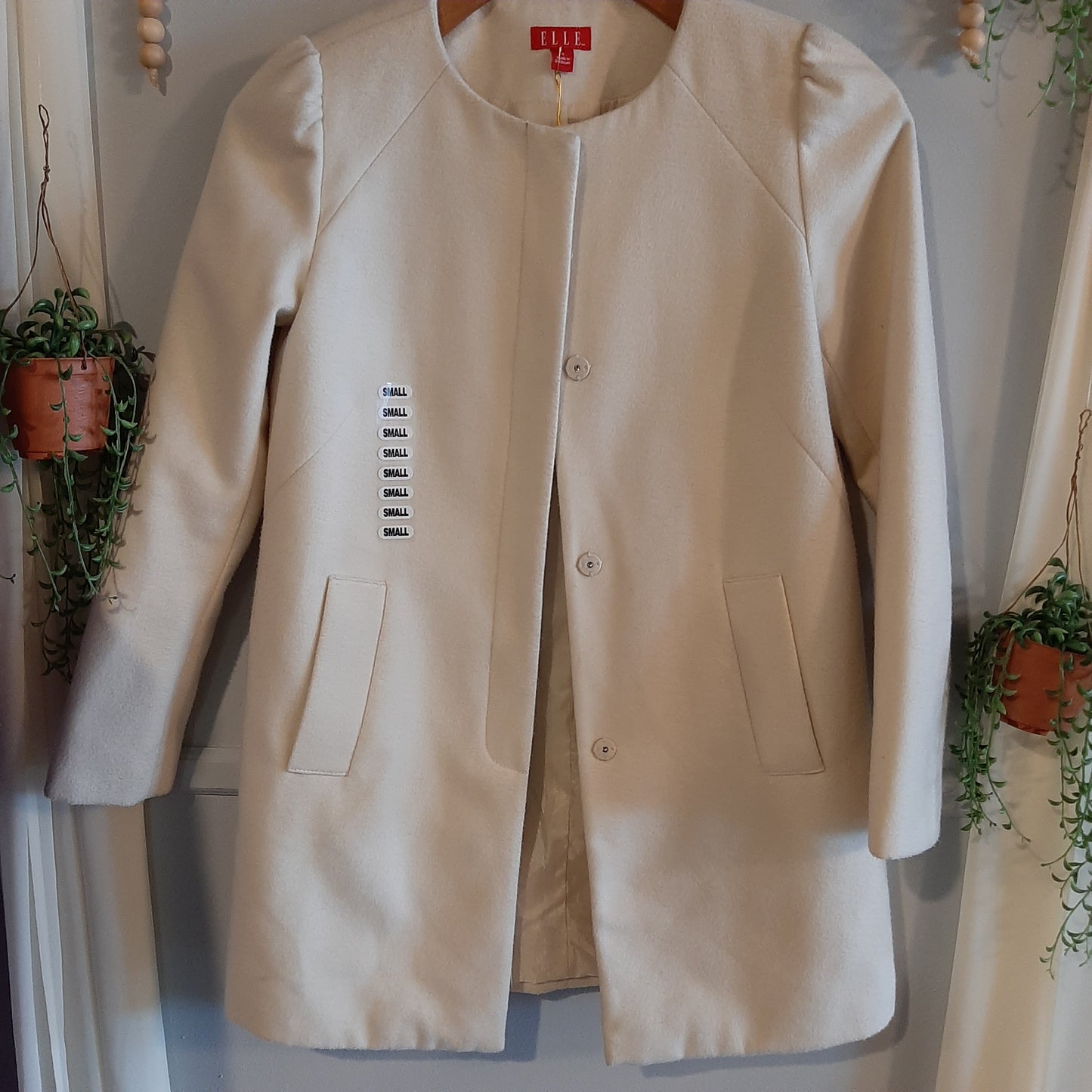 Vintage wool overcoat, Cream