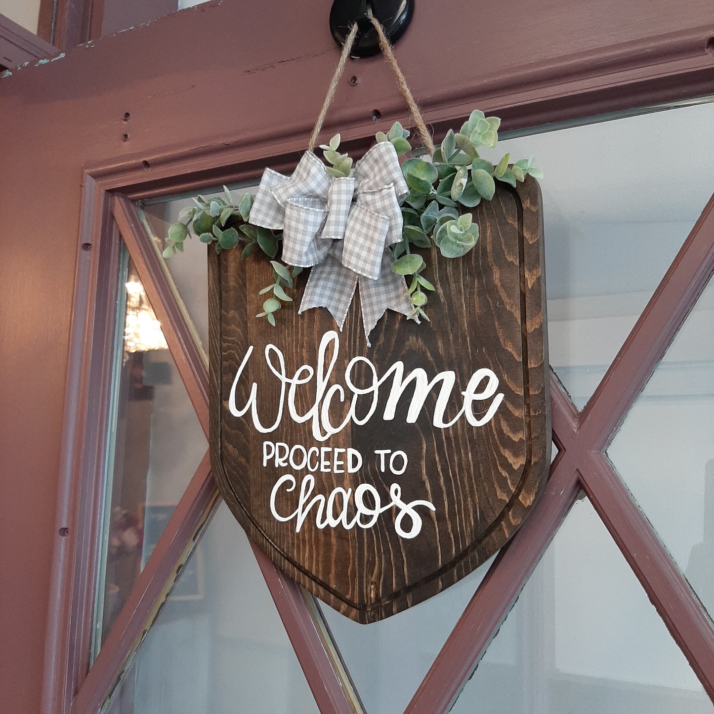 Handcrafted wooden door sign, Asst'd