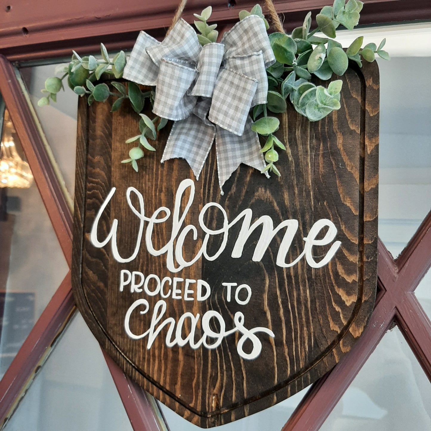 Handcrafted wooden door sign, Asst'd