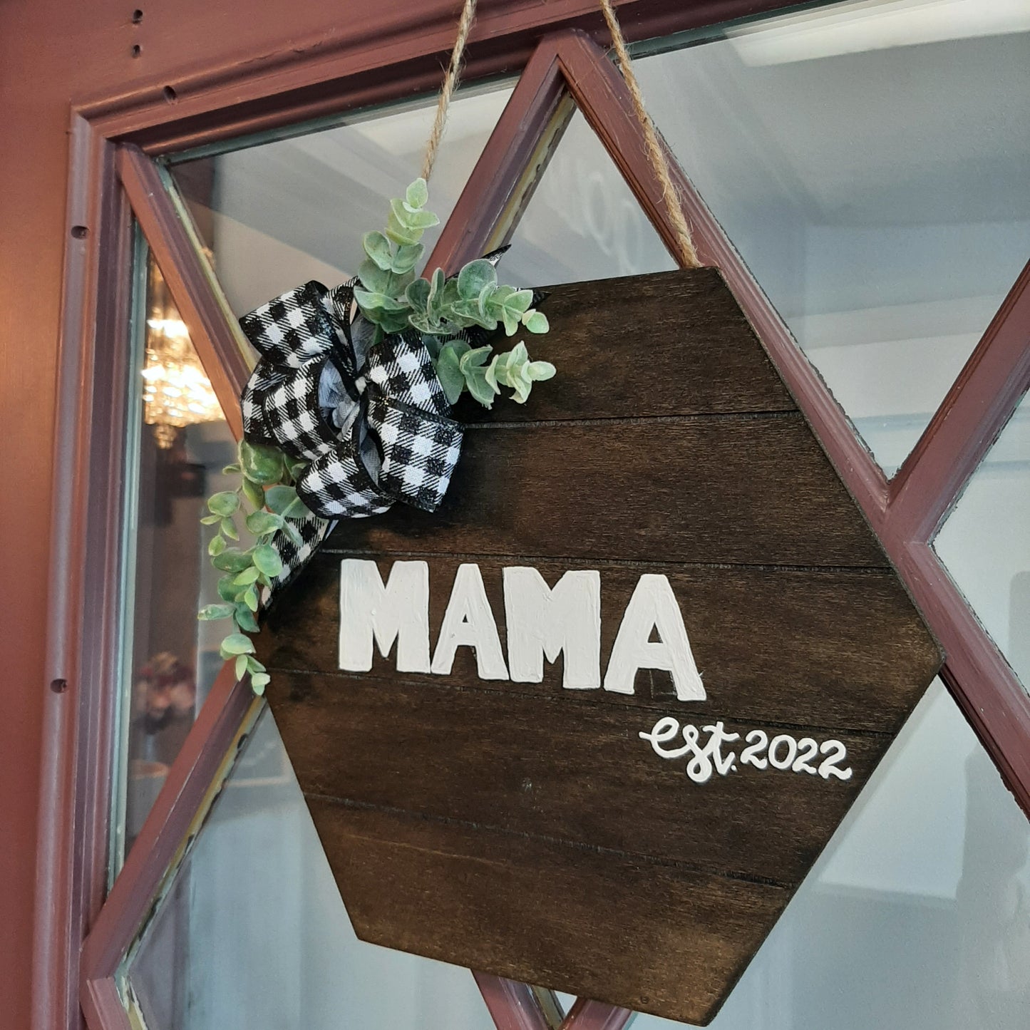Handcrafted wooden door sign, Asst'd