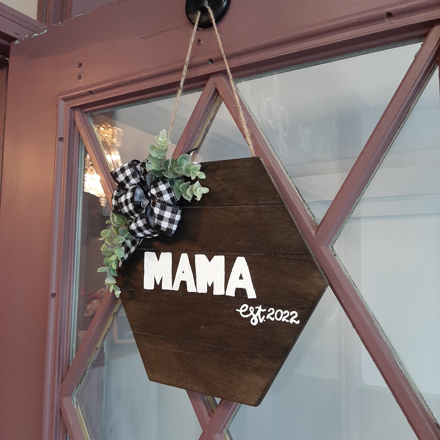 Handcrafted wooden door sign, Asst'd