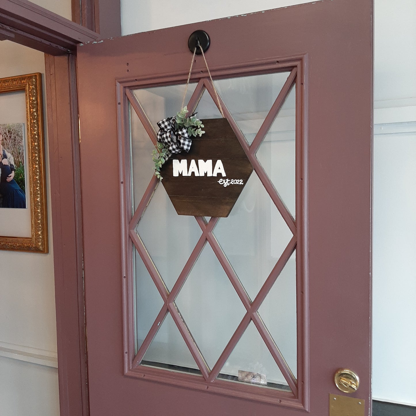 Handcrafted wooden door sign, Asst'd