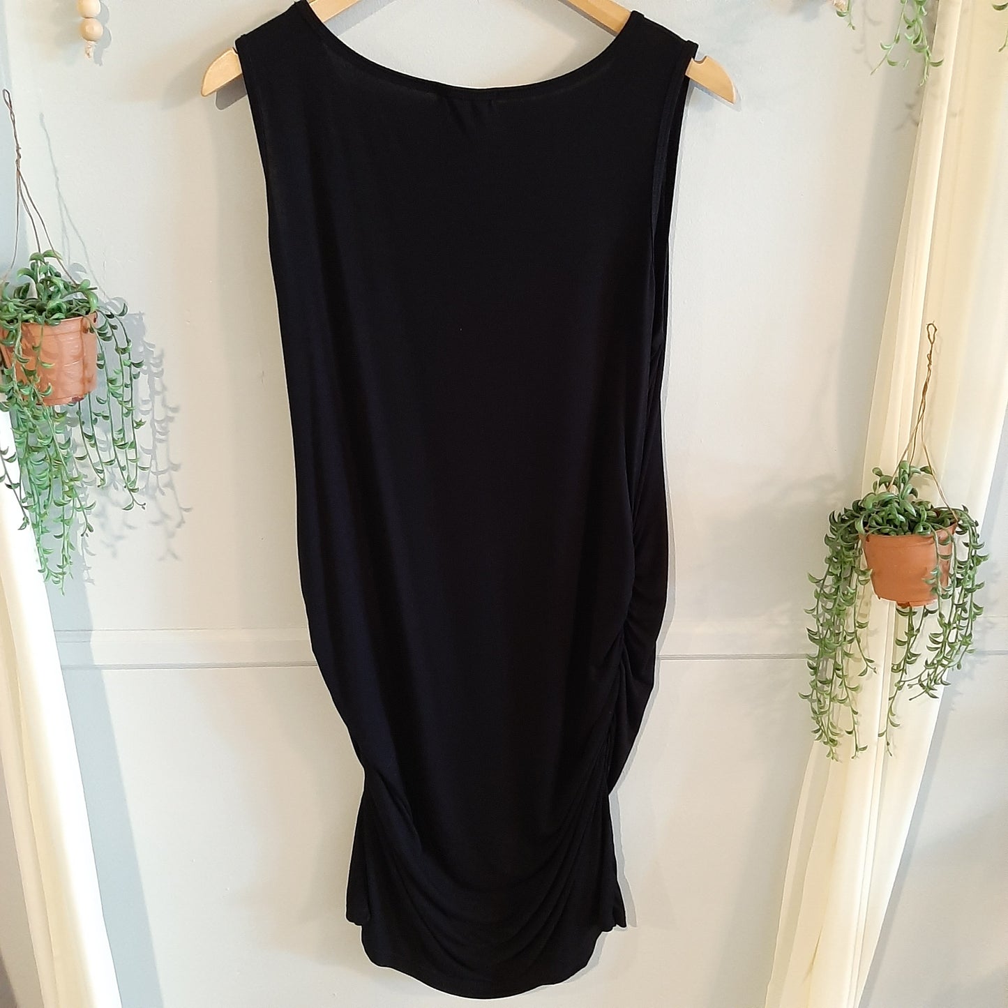 Fitted midi tank dress, Black