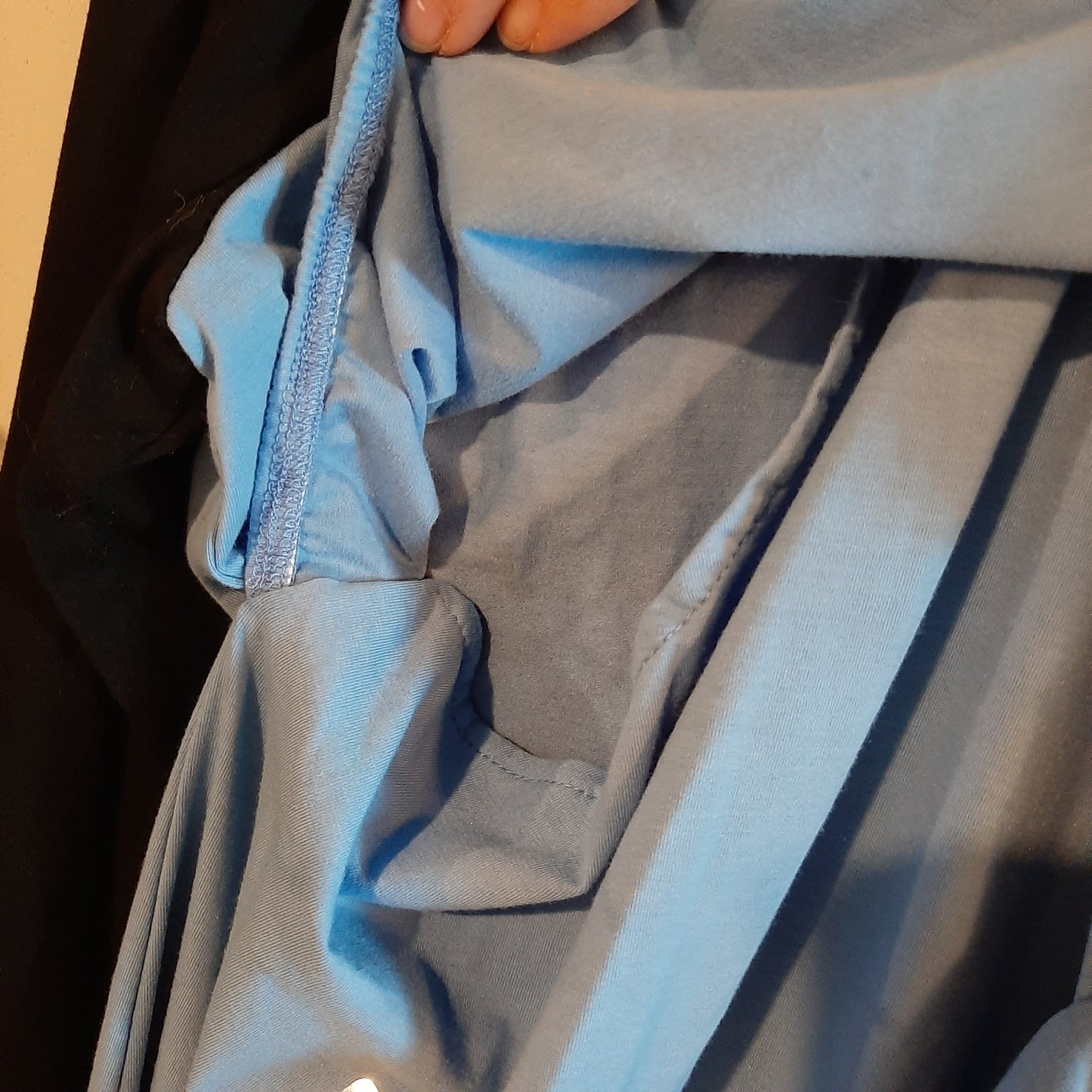 Baseball style relaxed LS midi dress, Blue -NF