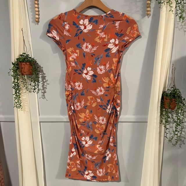 Essential fitted SS midi dress, Multi