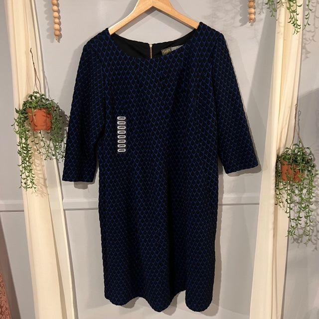 Relaxed fit 3/4 shift dress, Blue