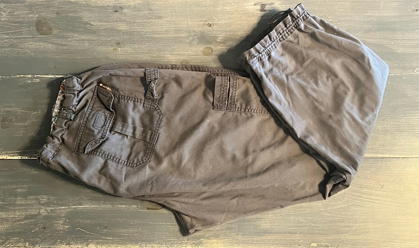 Under-belly 27” cuffed hem pants, Grey