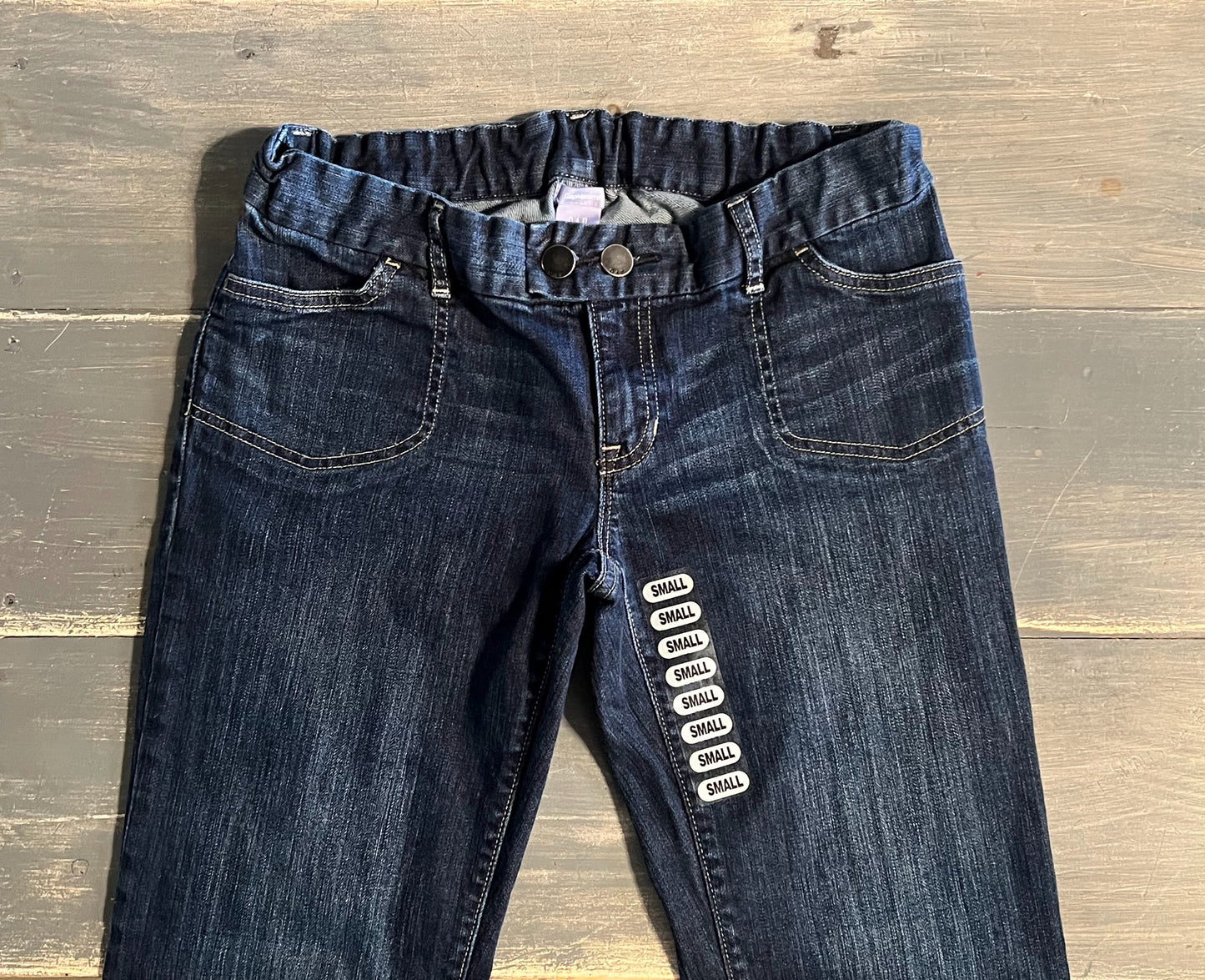 Under-belly panel 30" mini flare jeans, Dark wash