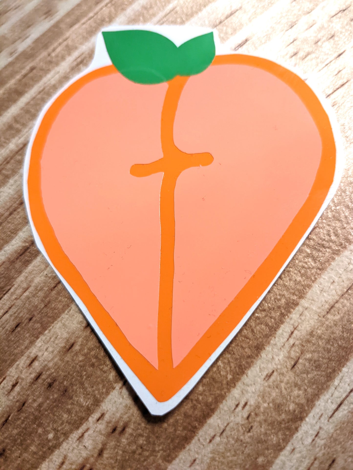 Self-love 'peach' die-cut vinyl sticker