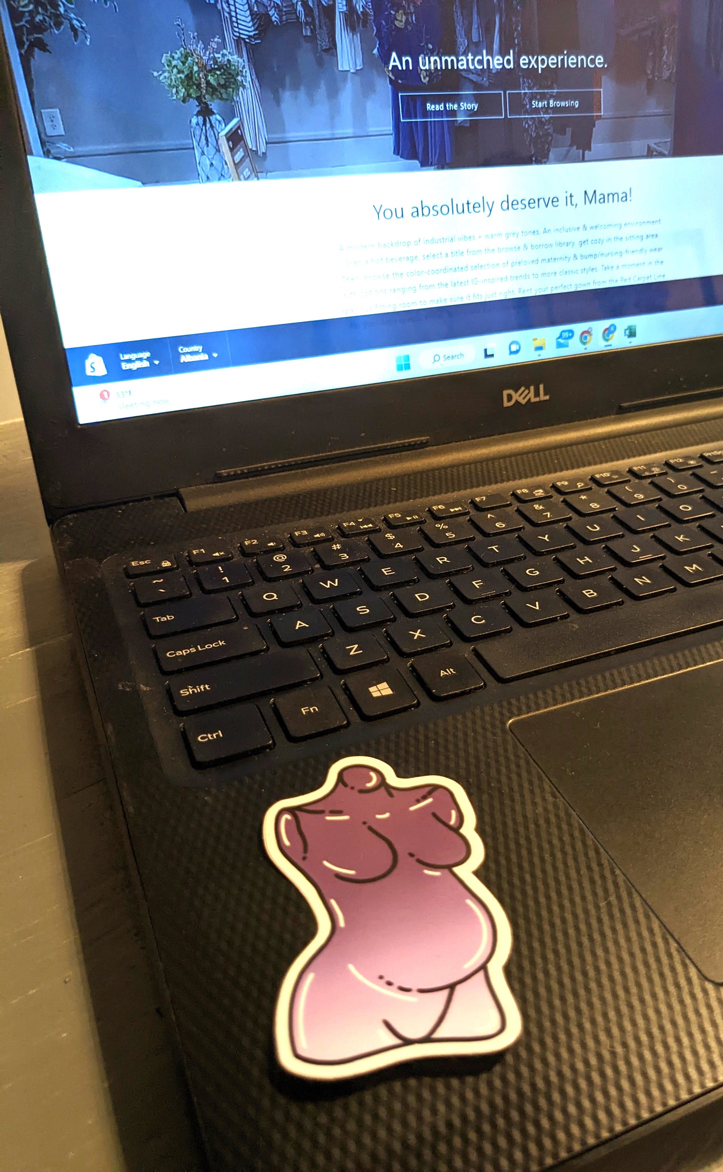 Pregnant goddess die-cut vinyl sticker, Asst'd
