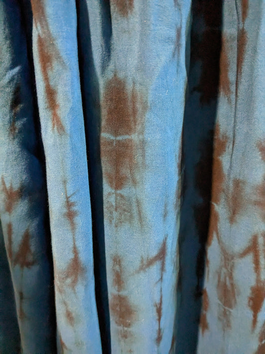 Double v-neck tank maxi dress, Navy tie-dye -NF