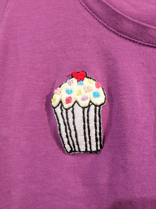 Cupcake embroidered essential tank, Grape