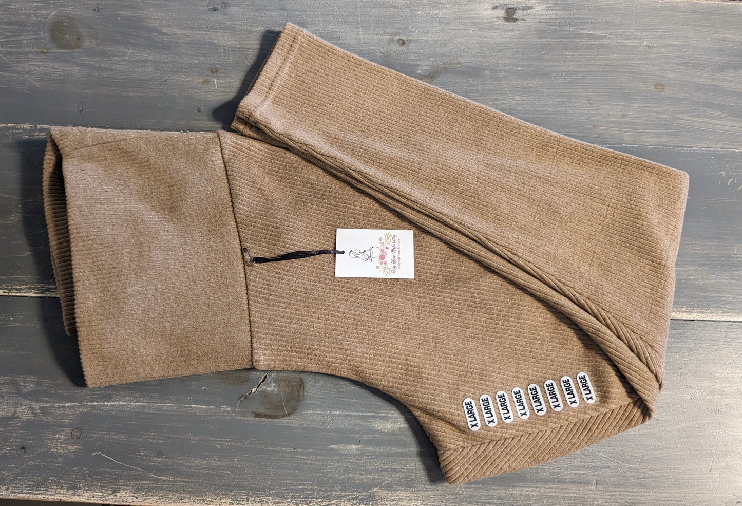 Ribbed knit full panel 27" skinny lounge pants, Caramel
