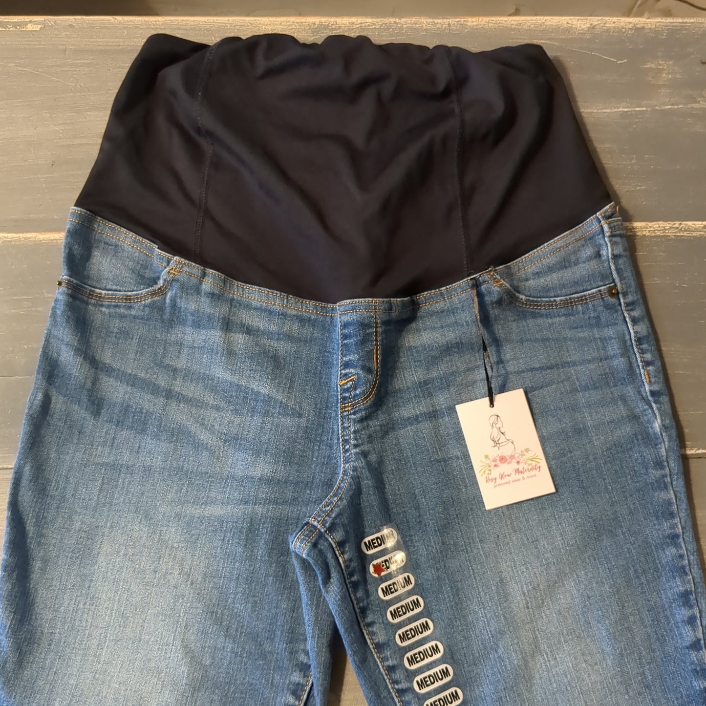 Convertible panel 24" skinny jeans, Medium wash