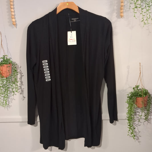 Open-front LS cardigan, Black -NF