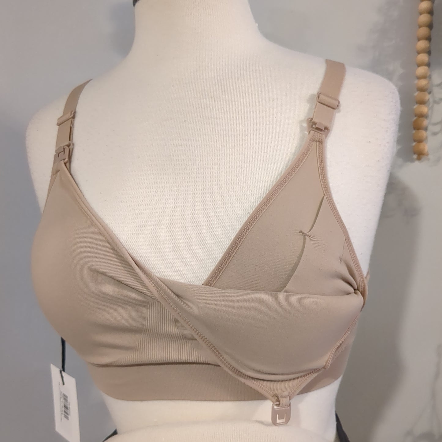 Clasp strap lightly lined stretchy nursing bra, Multi
