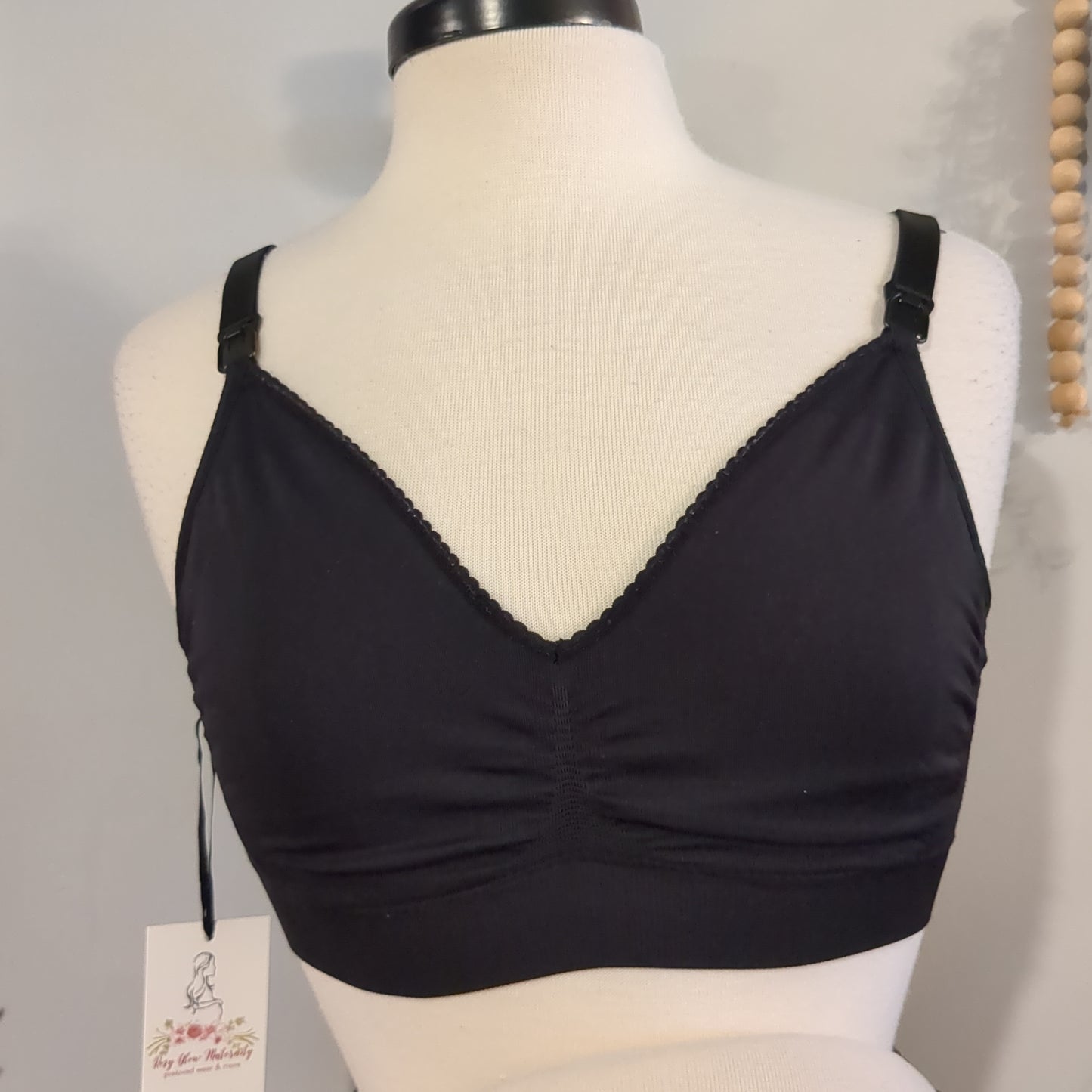 Clasp strap lightly lined stretchy nursing bra, Multi