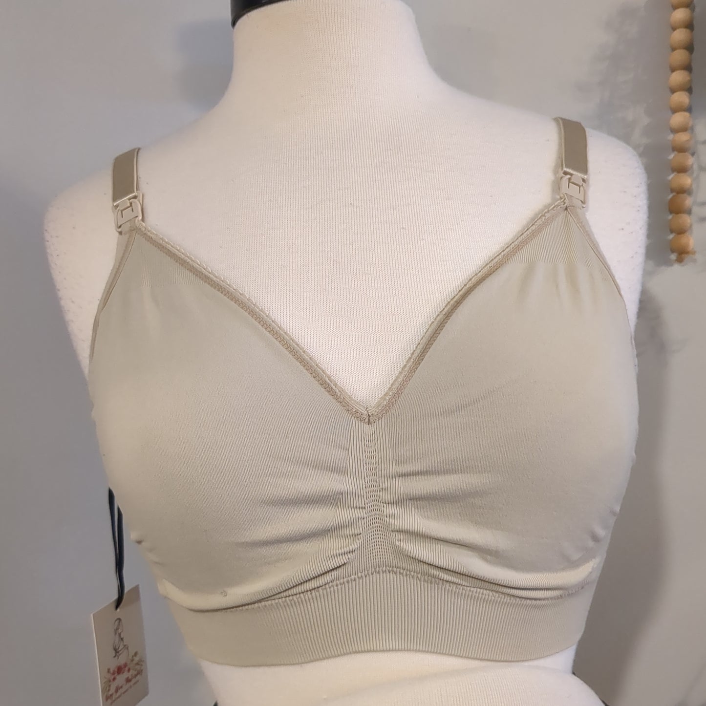 Clasp strap lightly lined stretchy nursing bra, Multi