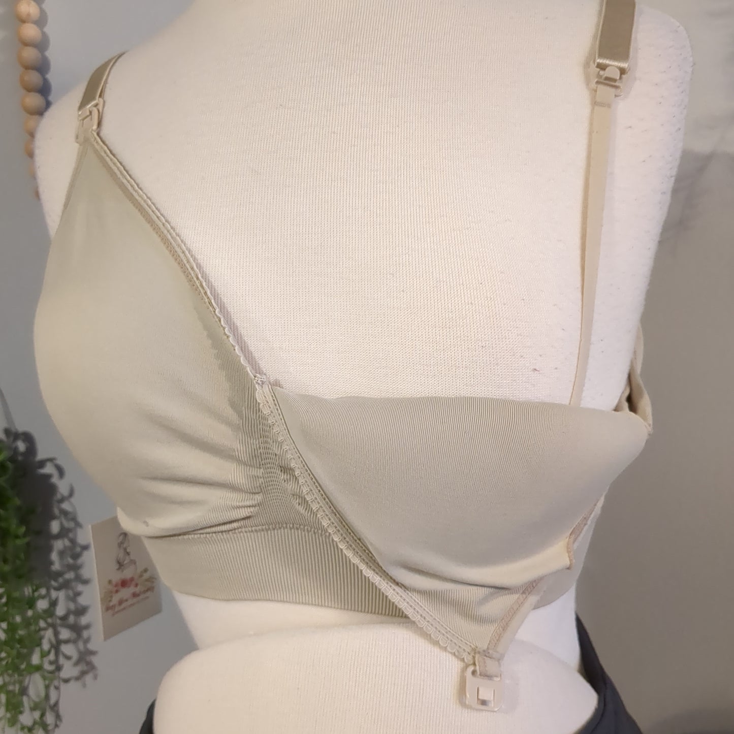 Clasp strap lightly lined stretchy nursing bra, Multi