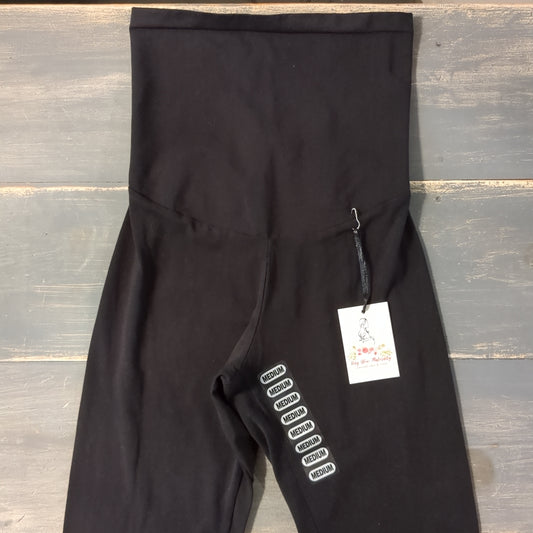Basic full panel 22" cropped leggings, Black
