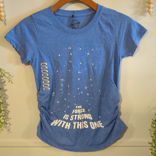 'The force is strong with this one' graphic SS tee, Blue