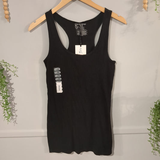 Ribbed knit racerback tank, Black