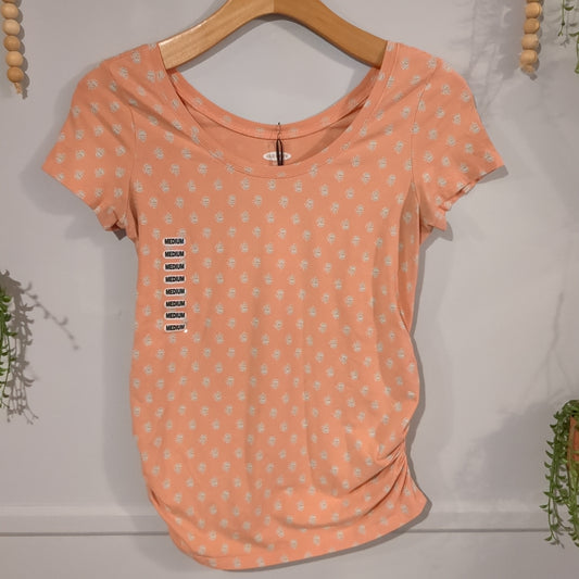Essential fitted double scoop neck SS tee, Multi