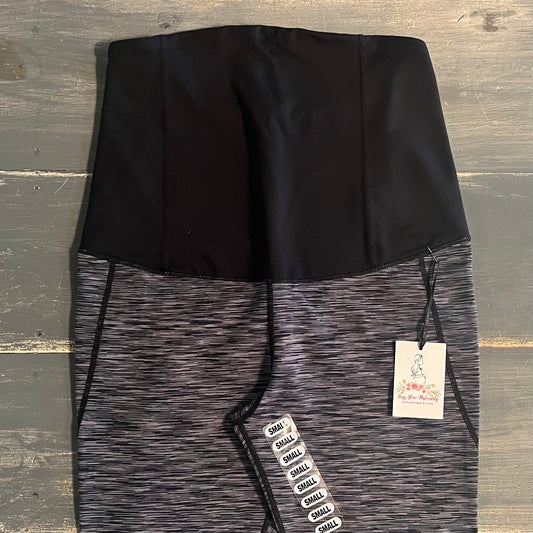Active full panel 21" cropped leggings, Heathered grey