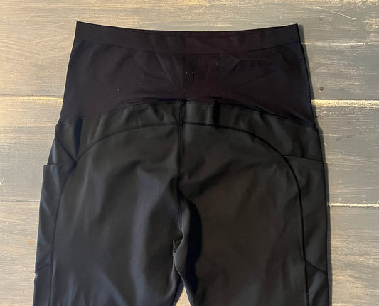 Active full panel 17" cropped pocket leggings, Black