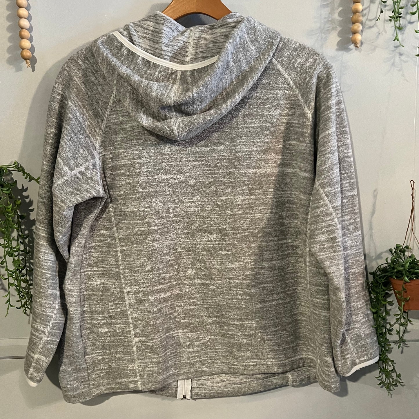 Cozy zippered fleece hoodie, Heathered grey