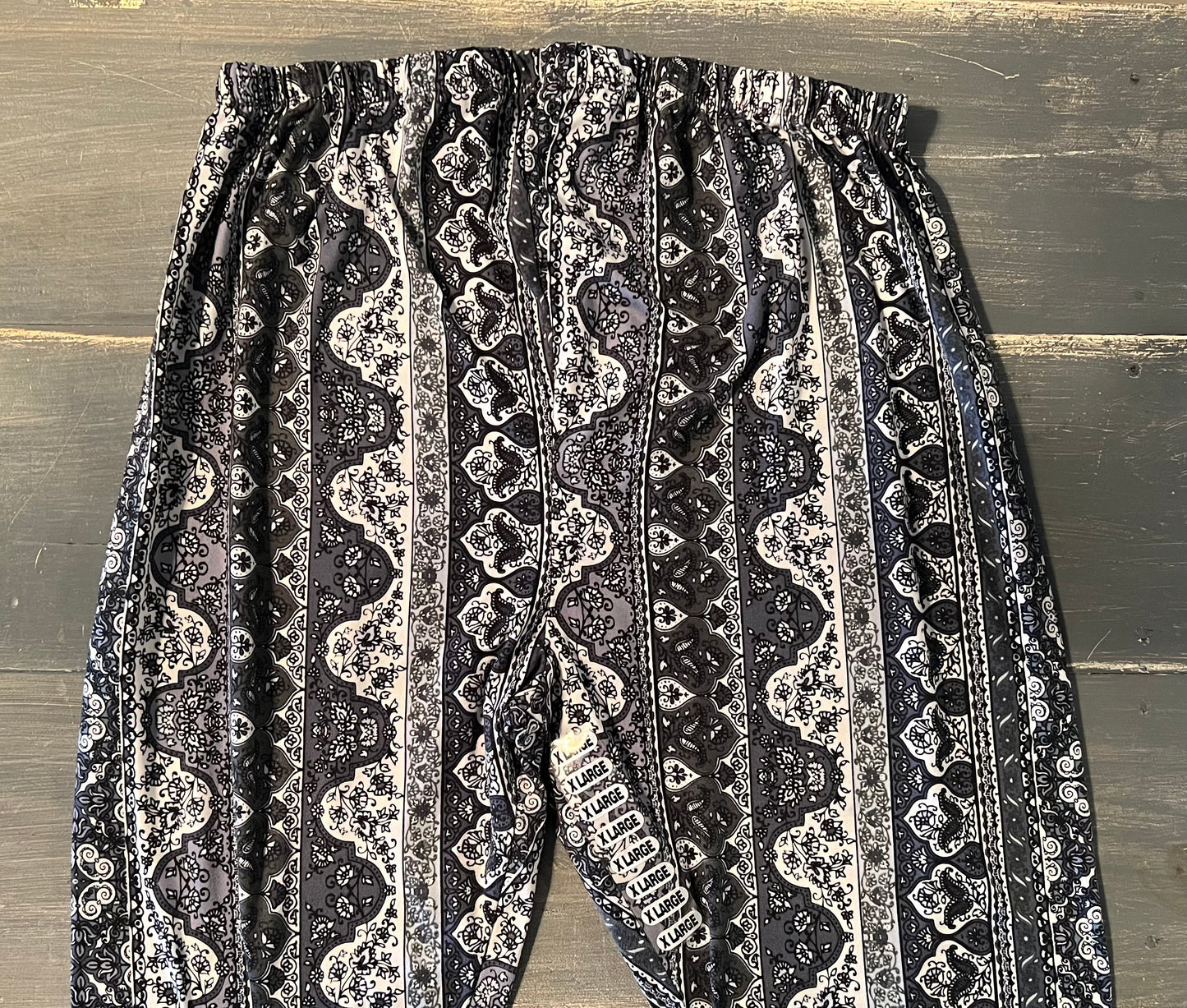 Paisley elastic waistband 32" lounge pants, Blue
